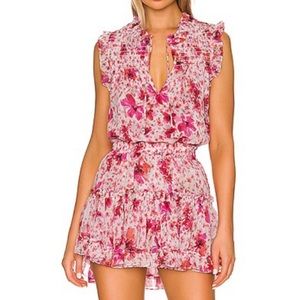 Misa Los Angeles Sabine Floral Ruffle Mini Dress in Gardenia Pink